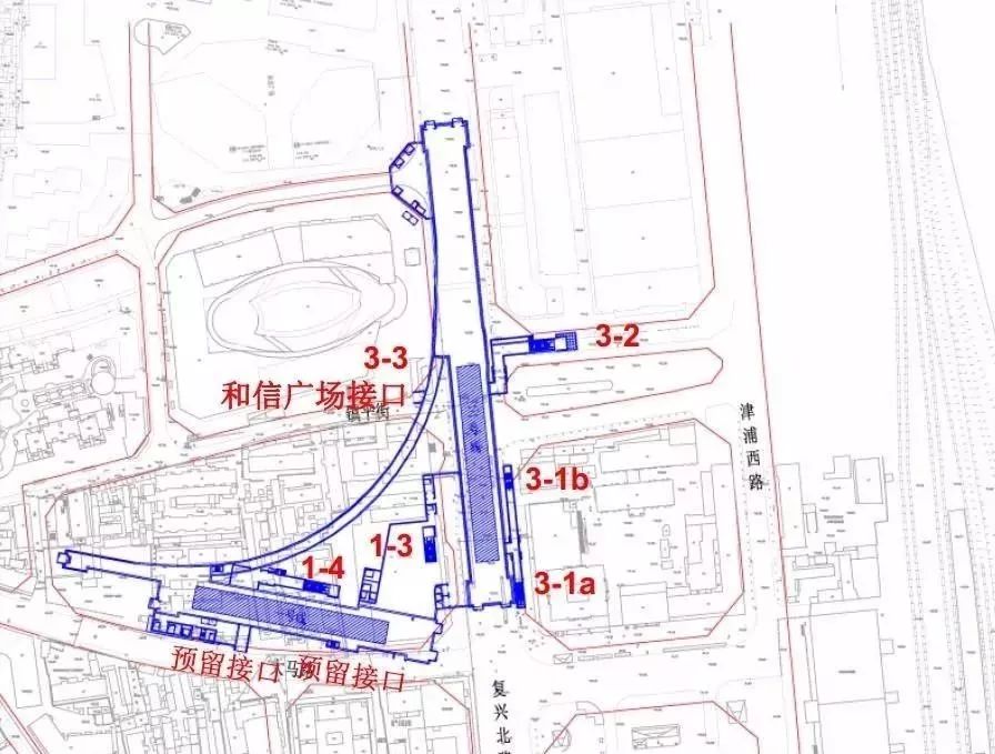 徐州站站场规模为5座站台,9股到发线(有效长度为650米)及1股走行线,可