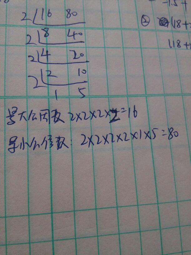 十六和八十的最大公因数是谁?最小公倍数是谁?