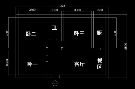 求农村瓦房设计图 12.5米乘8.5米 三个卧室一个客厅 还有厨房 卫生间