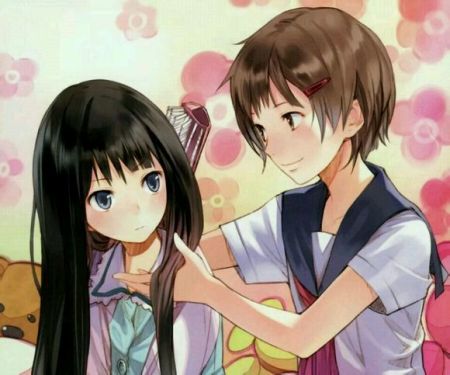 手绘男子帮女子梳头的图片谁有啊?急用