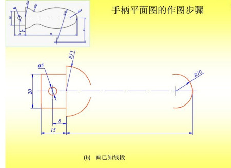 机械制图中手柄的作图步骤?
