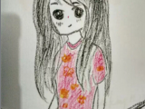 油画棒简笔画:漫画小女孩(新年新气象)