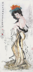 得其精心传授,结合自身艺术造诣,逐步形成了工兼写的人物画风格.