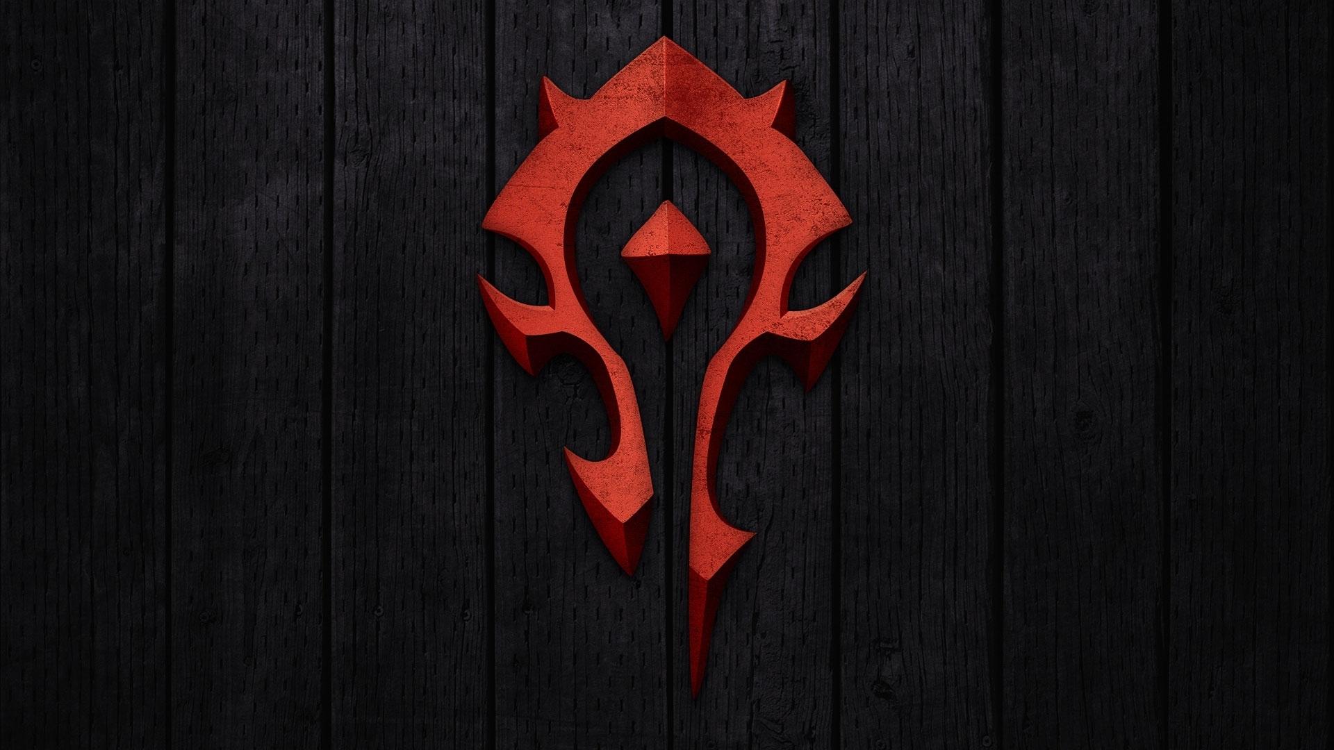 求图中wow黑色的部落标志logo,有大图最好 做壁纸