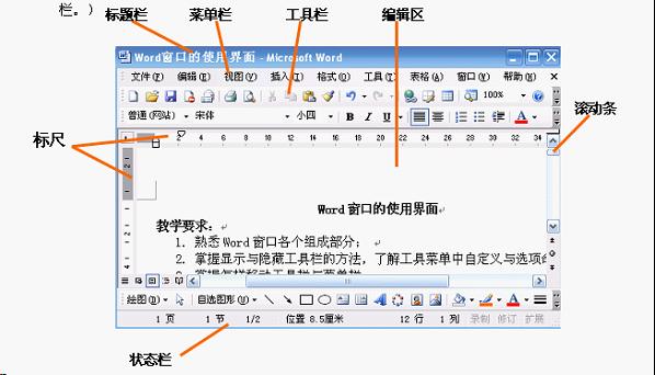 word窗口一般由几部分组成?